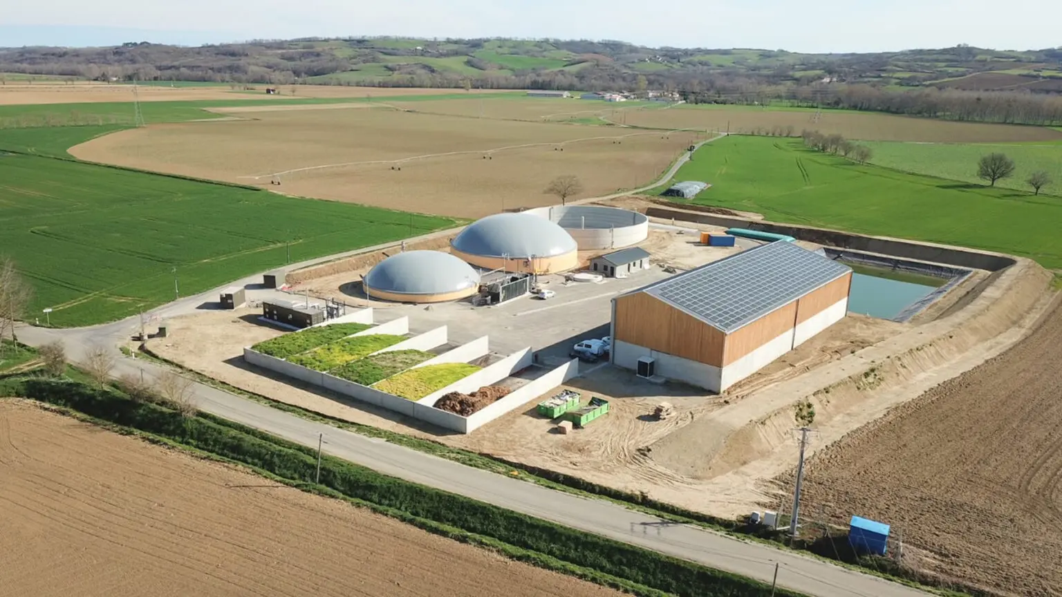 Planta agrícola de producción de biometano SCEA Le Bihan, en Loudéac (Francia).